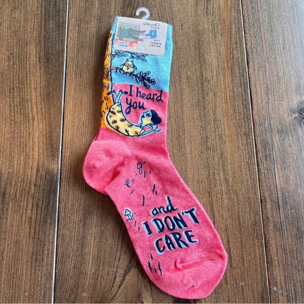 Funny Blue Q Women's Crew Socks